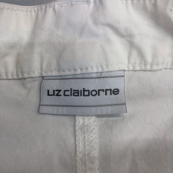 Liz Claiborne Summer White Cuffed Hem Shorts Side and Back Pockets Mid Rise - Picture 11 of 16